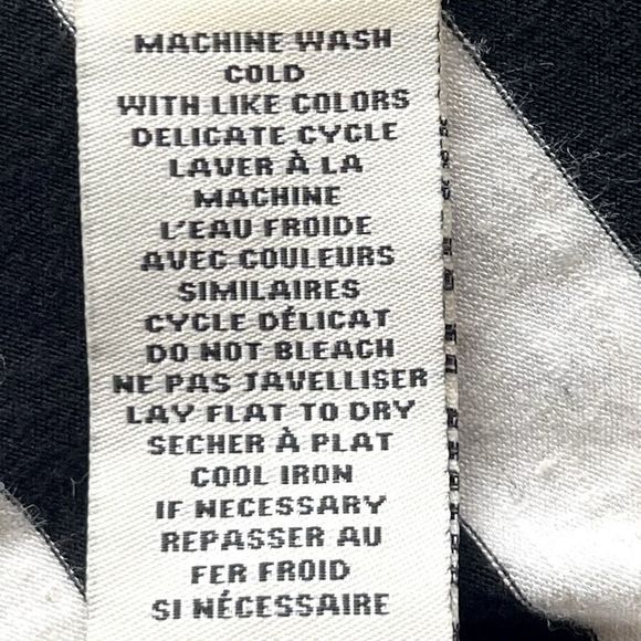 MAX STUDIO BLACK AND WHITE STRIPED PULLOVER DRESS | DRAWN WAIST | XS - Picture 9 of 9